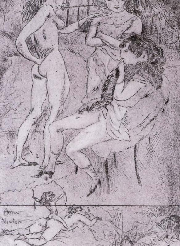 Jules Pascin Cupiter and three woman France oil painting art